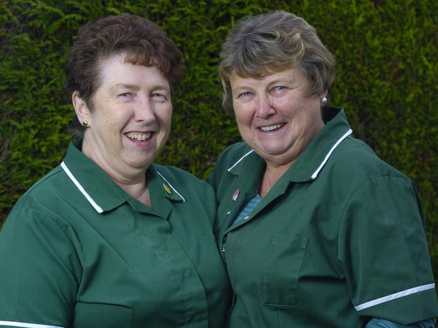 Caedmon School dinner ladies Barbara Beeforth and Hazel Dixon retire.