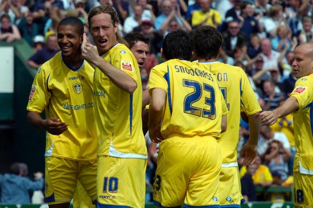 Luciano Becchio celebrates scoring his first ever Leeds United goal. It took just 25 seconds against Yeovil Town at Huish Park in August 2008. The game finished 1-1.