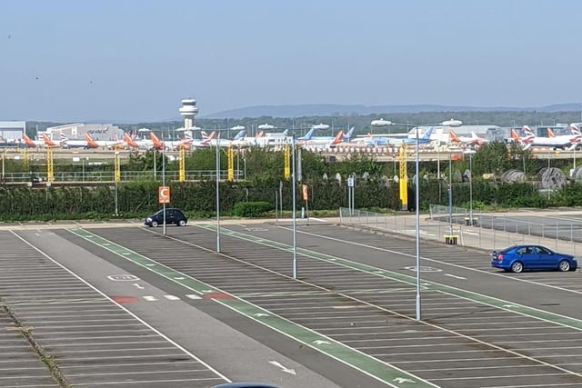 Andy Stevens wrote: "Somewhat poignant photo from April where there were more planes parked at Gatwick than cars."