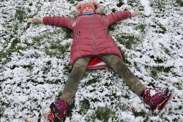 Zoe Clark sent in this picture of her child having fun in the snow!