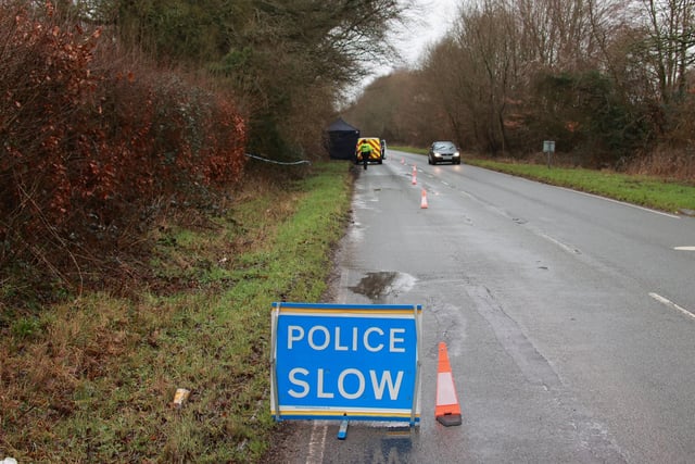 Forensic specialists and police officers have been searching the area. Photo: Eddie Mitchell SUS-210129-130851001