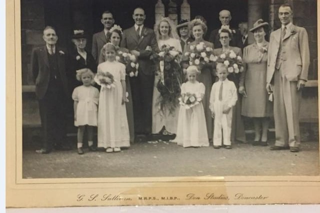 Betty and Norman (Jocelyn's parents) getting married. Charles and his wife May are on the right.