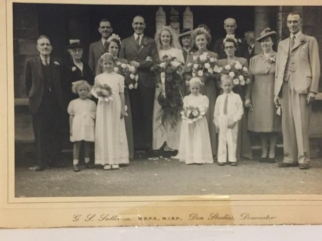 Betty and Norman (Jocelyn's parents) getting married. Charles and his wife May are on the right.