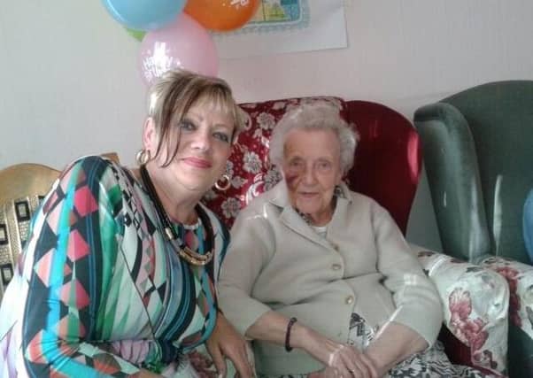 Jocelyn and her mother Betty at her 92nd birthday party.