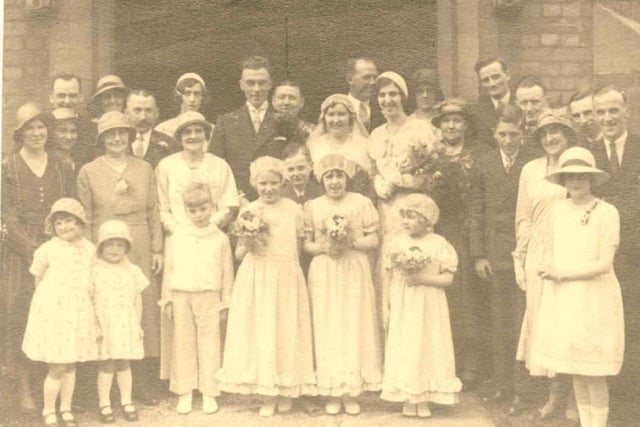 Charles getting married to his second wife May. The middle of the young bridesmaids in Jocelyn's mother Betty.