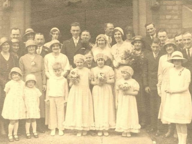 Charles getting married to his second wife May. The middle of the young bridesmaids in Jocelyn's mother Betty.