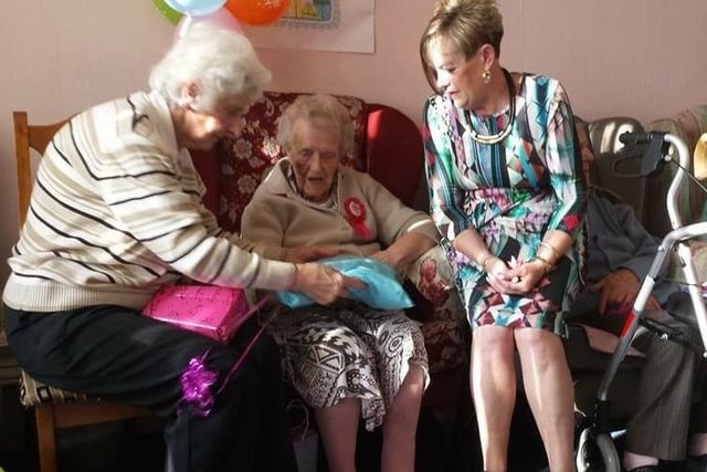 Jocelyn and her mother Betty at her 92nd birthday party.