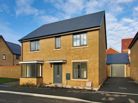 A brand new four-bedroom detached family home with a double garage, two parking spaces and en-suite to the master bedroom. Price: £495,000