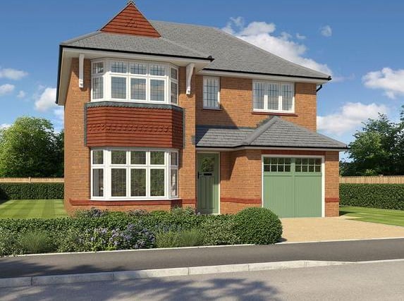 This three-bedroom detached has en-suites to each room with the master bedroom  including a walk-through dressing room and a huge en-suite with both bath and shower. Price: £499,950