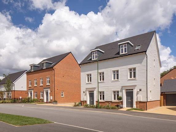 This three-bedroom semi-detached overlooks an ancient woodland and has an open-plan kitchen and dining room,home office and master bedroom with en-suite. Price: £463,995
