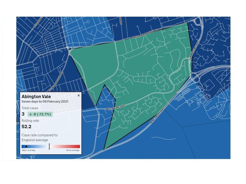 Abington Vale has had notoriously high case rates throughout the pandemic but saw just three new cases last week