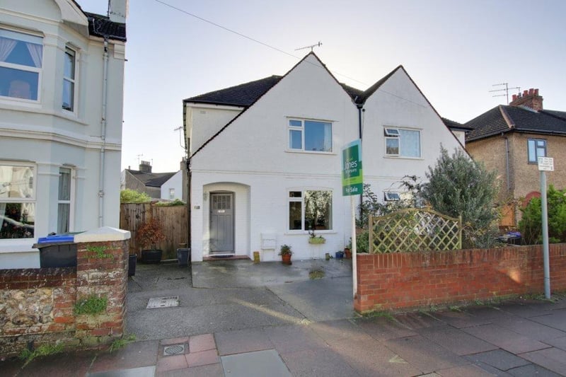 This well-presented semi-detached family home featuring three double bedrooms is 0.1 miles from Worthing railway station. Price: £375,000.