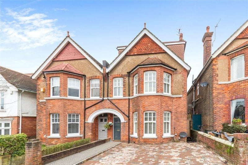 This six bedroom house is situated in a sought-after location 0.4 miles from Hove railway station. Price: £1,300,000.