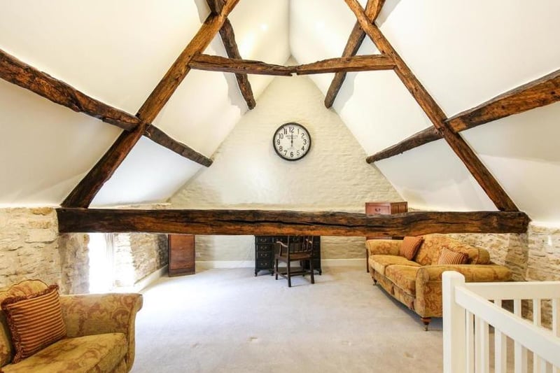 An upstairs sitting room inside the grade II listed property - Abbey Lodge - in Farthinghoe (photo from Rightmove)