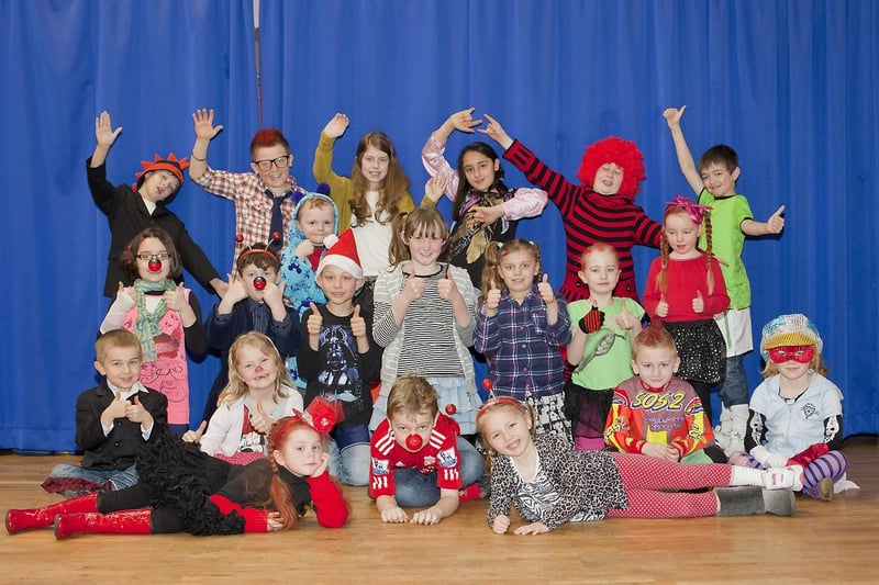 Pupils at Burgh le Marsh Primary School in mismatched clothing.
