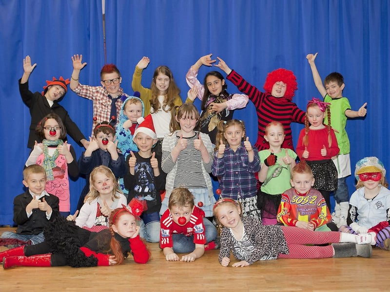 Pupils at Burgh le Marsh Primary School in mismatched clothing.