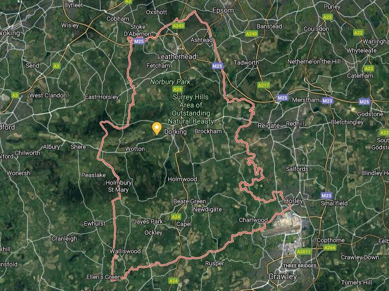 The ninth most common place people arrived in the area from was Mole Valley, with 73 arrivals in the year to June 2019.