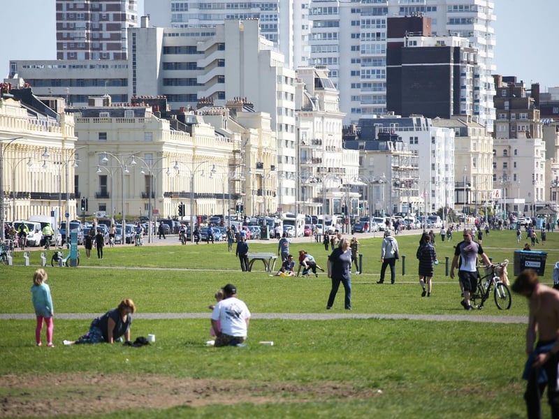 The seventh most common place people arrived in the area from was Brighton and Hove, with 166 arrivals in the year to June 2019. Pictures is Hove Lawns.