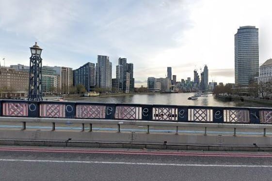 The ninth most common place people moved out of Brighton and Hove to was Lambeth, with 395 departures in the year to June 2019.  Pictured is Lambeth Bridge. Google Streetview