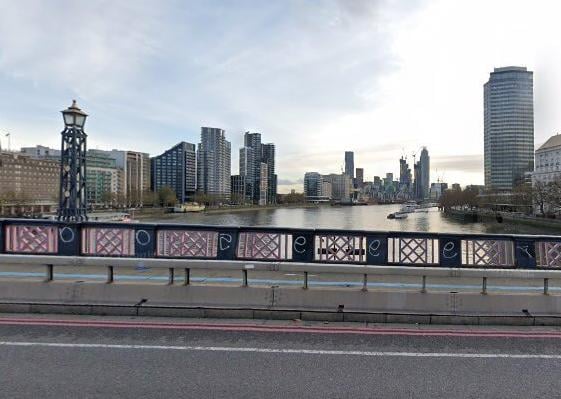 The ninth most common place people moved out of Brighton and Hove to was Lambeth, with 395 departures in the year to June 2019.  Pictured is Lambeth Bridge. Google Streetview