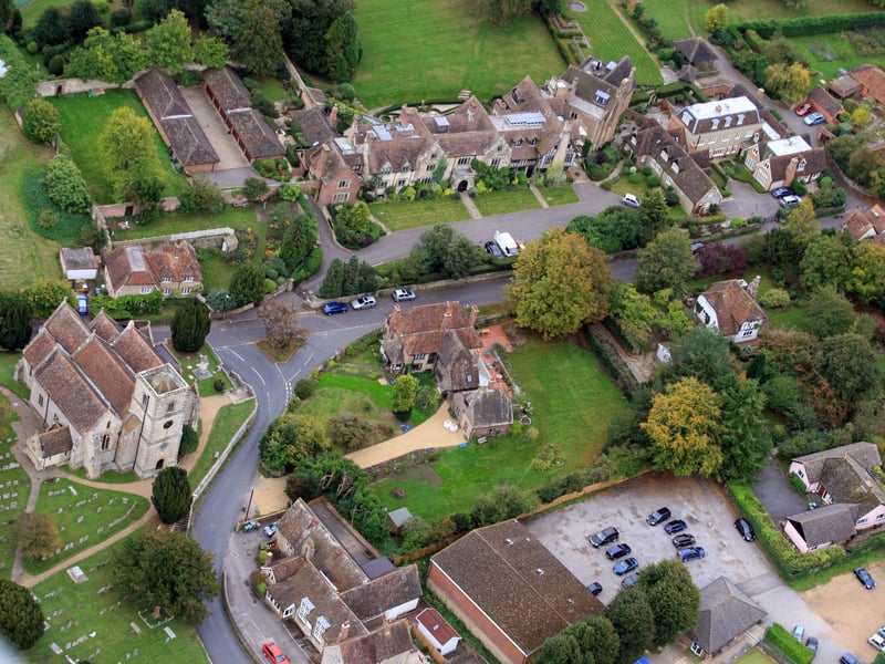 HOR 081011 Aerial photo. Storrington. St Mary's church is on the left. photo by derek martin ENGSNL00120111010105420