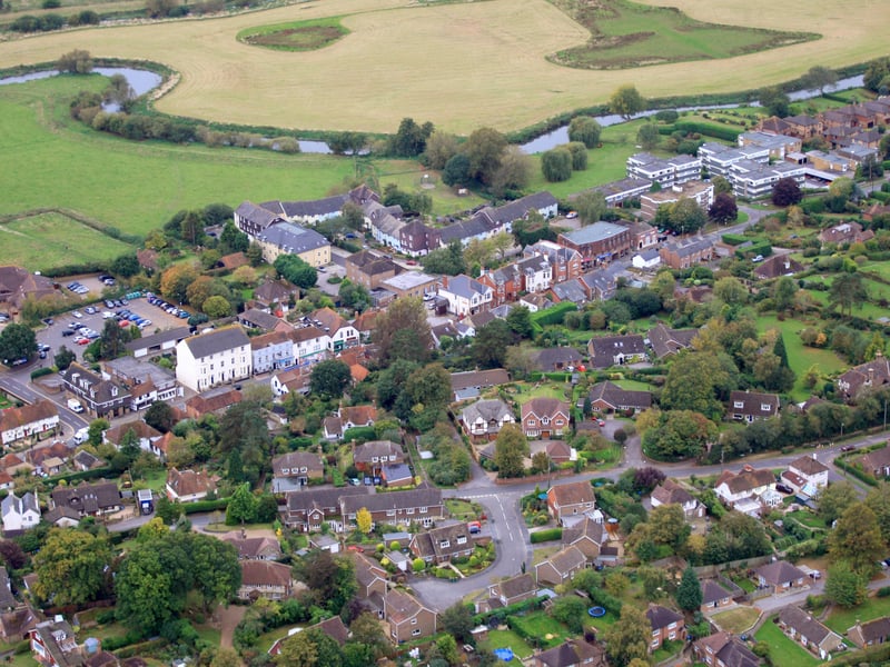 HOR 081011 Aerial photo. Pulborough. Lower Street Runs across the middle. photo by derek martin ENGSNL00120111010104833