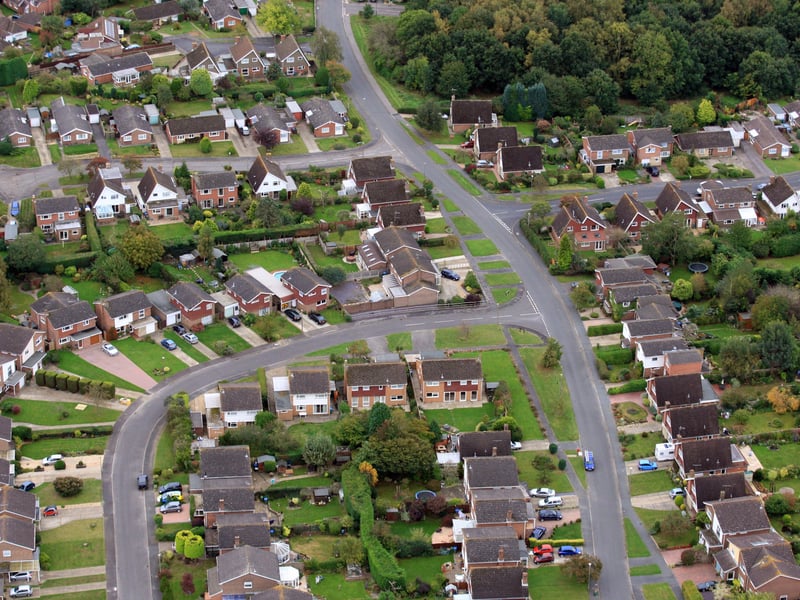 HOR 081011 Aerial photo. Storrington. Downsview Avenue runs from top to bottom. photo by derek martin ENGSNL00120111010105103