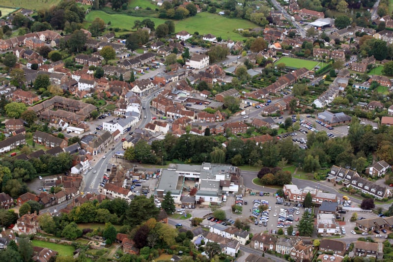 HOR 081011 Aerial photo. Storrington. Old Mill Square is just below centre. photo by derek martin ENGSNL00120111010105240