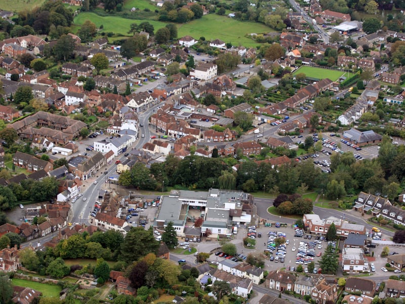 HOR 081011 Aerial photo. Storrington. Old Mill Square is just below centre. photo by derek martin ENGSNL00120111010105240