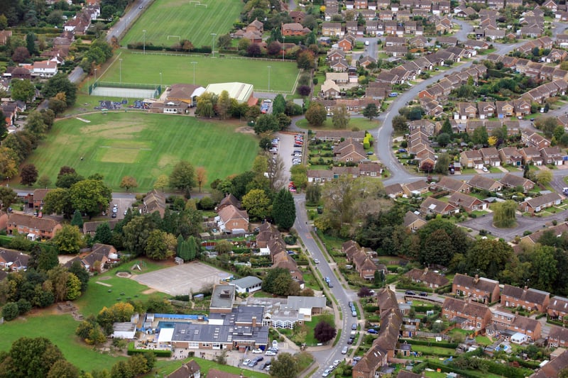 HOR 081011 Aerial photo. Storrington. The cricket field is left of centre. photo by derek martin ENGSNL00120111010105405
