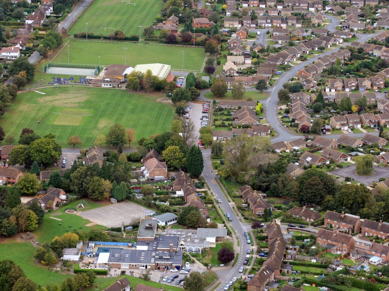 HOR 081011 Aerial photo. Storrington. The cricket field is left of centre. photo by derek martin ENGSNL00120111010105405