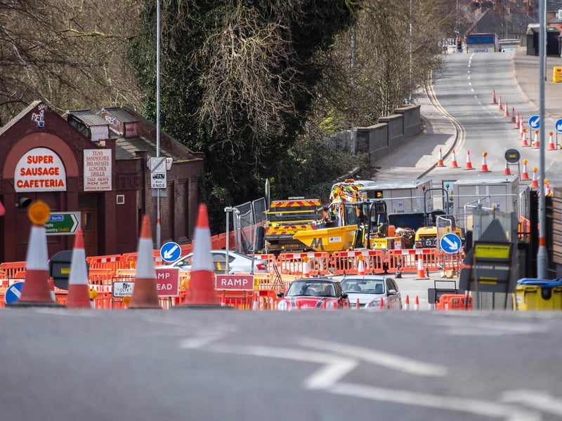 Roadworks in Spencer Bridge Road