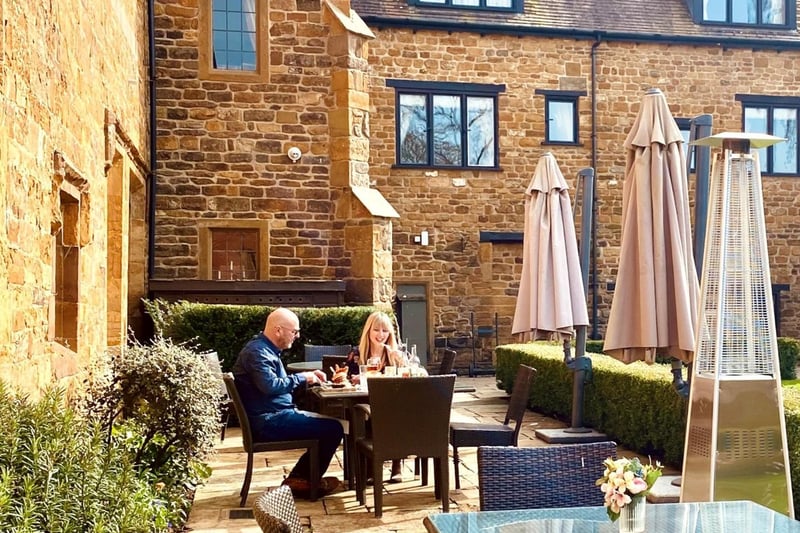 Fawsley Hall, in Daventry, have a beautiful terrace and courtyard dining areas along with a brand new tipi dining space! They have a delicious all day dining menu so visitors can enjoy breakfast, lunch, dinner and afternoon tea in the sunshine.