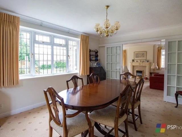 The 16ft dining room is adjacent to the sitting room and interconnects via sliding doors. Picture: PSP Homes.