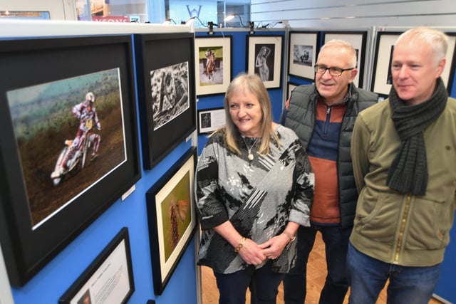 Peterborough Photographic Imaging Co-operative photographic exhibition at Westgate Arcade. Exhibitors Gill Steyn, Derek Nimmo and Barry Foster. EMN-220122-165250009
