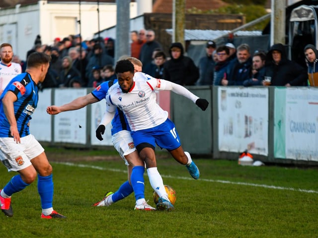 AJ George takes on a Stourbridge opponent