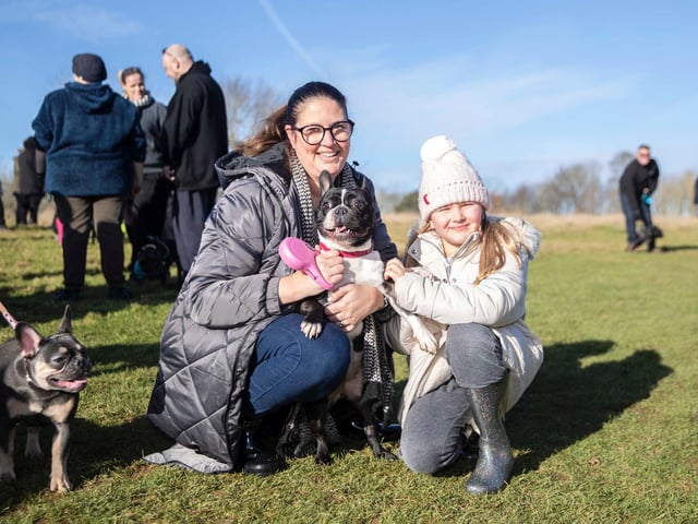 The monthly French Bulldog group walk at Hunsbury Hill Country Park on Sunday, January 30. Photo by Kirsty Edmonds.
