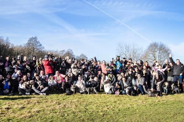 Around 100 French Bulldogs gathered at Hunsbury Hill Country Park this weekend.