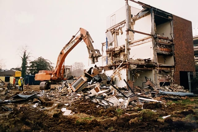 Demolition work in Horsham town centre