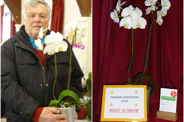 Jeff Horsnell was awarded the Adeline Gilligan Trophy for best in show for his magnificent orchid