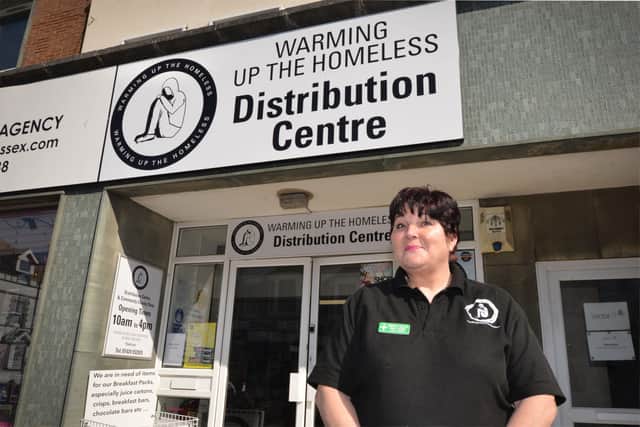 Warming Up The Homeless distribution centre, Bexhill.

Trudy Hampton (CEO). SUS-210427-125449001