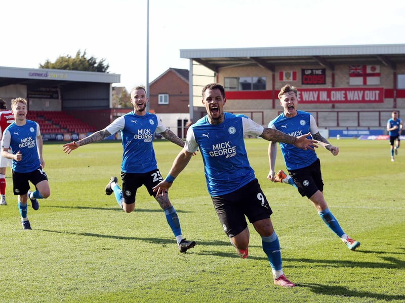 6: Fleetwood 0, Posh 1: Posh didn't generally enjoy trips to Fleetwood and their record at Easter wasn't great so Jonson Clarke's 89th minute goal from a free-kick was a real Good Friday fillip. Main promotion rivals Sunderland and Hull had also grabbed late winners so the Clarke-Harris strike was crucial as it kept Posh five points clear of the Wearsiders ahead of a crunch game on Easter Monday. Clarke-Harris is pictured celebrating his goal. Photo: Joe Dent/theposh.com.