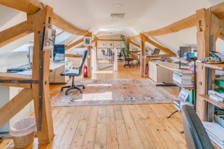 There is a large detached home office totalling approximately 1669 sq. ft, which features a meeting room, large open plan office, kitchen, W/C and a further private office.