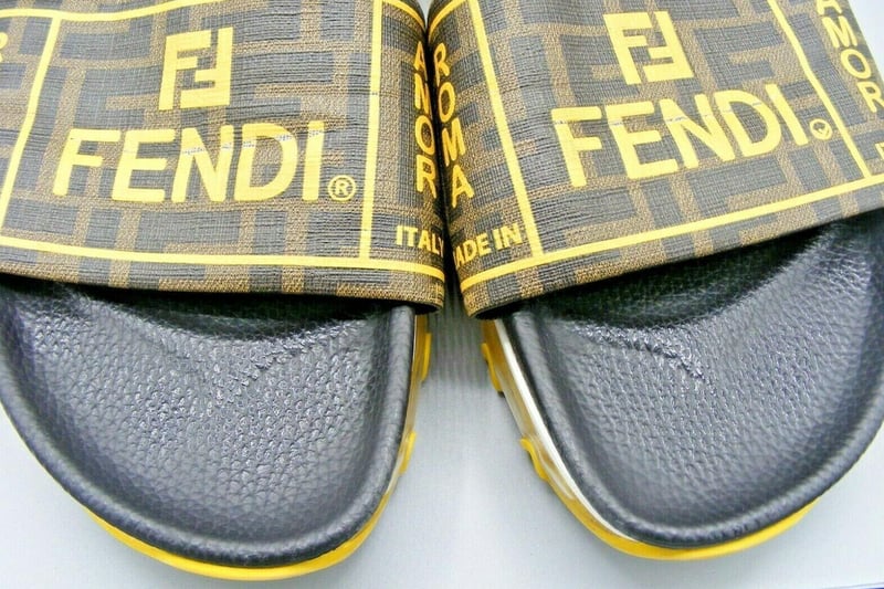 Fendi Roma men's sliders, size 10 / 441⁄2. Worn but in excellent condition, very little signs of wear, Ends Sunday. Starting bid: £40.00
