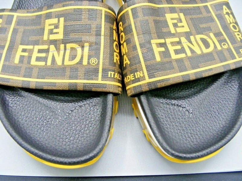 Fendi Roma men's sliders, size 10 / 441⁄2. Worn but in excellent condition, very little signs of wear, Ends Sunday. Starting bid: £40.00