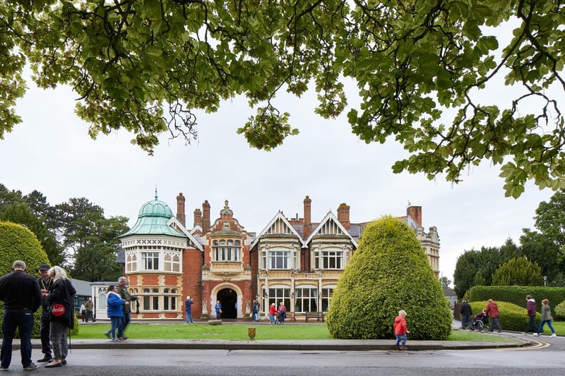 Visitors outside the mansion at Bletchley Park. Photo: Bletchley Park Trust
