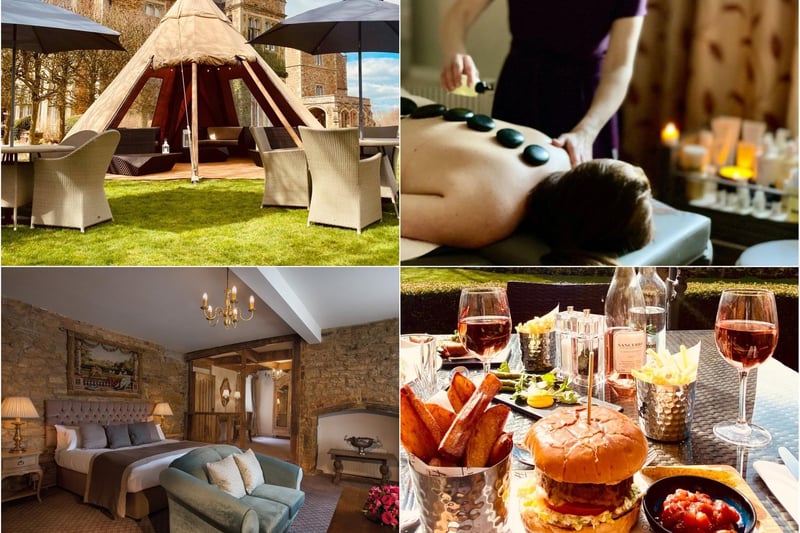 Fawsley Hall Hotel & Spa in Daventry is a beautiful country house hotel surrounded by 2,000 acres of formal gardens. They have a large tipi you can hire out for a group of friends with a Bluetooth speaker and a hot/cool fan! For more information, call 01327 892000.
