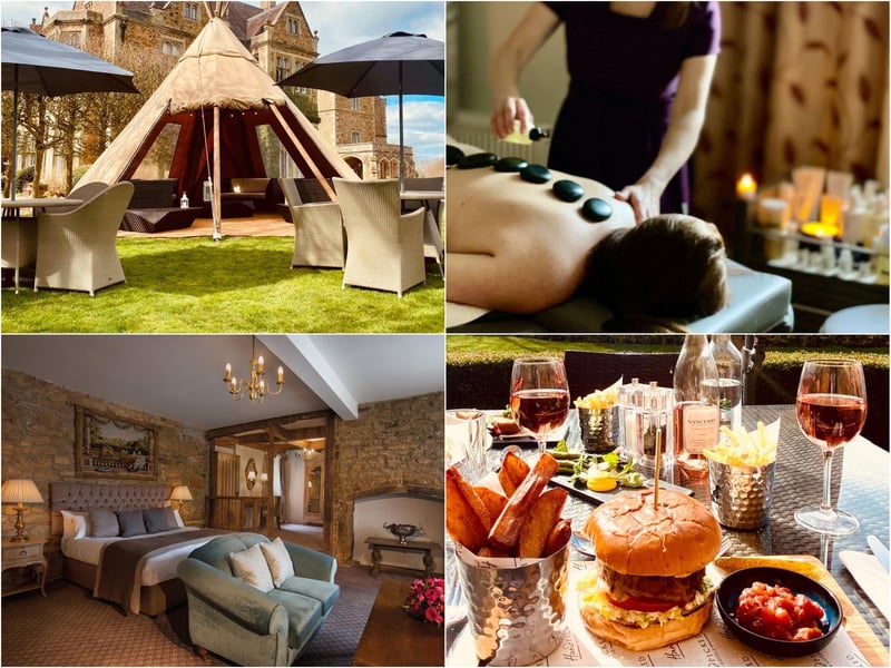 Fawsley Hall Hotel & Spa in Daventry is a beautiful country house hotel surrounded by 2,000 acres of formal gardens. They have a large tipi you can hire out for a group of friends with a Bluetooth speaker and a hot/cool fan! For more information, call 01327 892000.