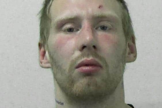 Liam Ellison is beginning 10 months behind bars for a combination of thefts and unlawfully carrying a machete.