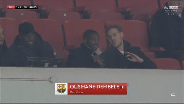 Kyril Louis-Dreyfus and Ousmane Dembele pictured on Sky Sports.